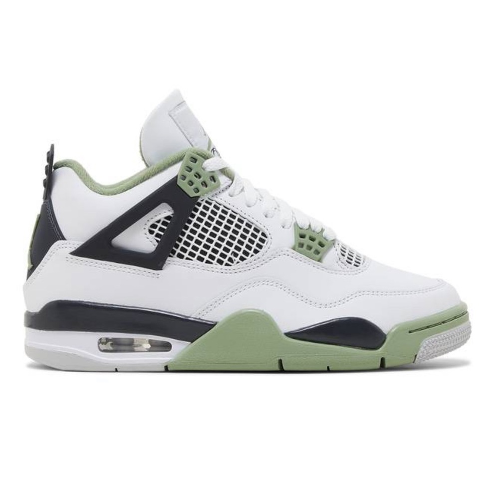 Nike Women’s Air Jordan 4 “Oil Green” Seafoam Basketball Shoe Sneaker - Picture 14 of 16